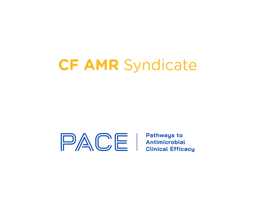 A graphic showing the logos of CF AMR Syndicate and PACE