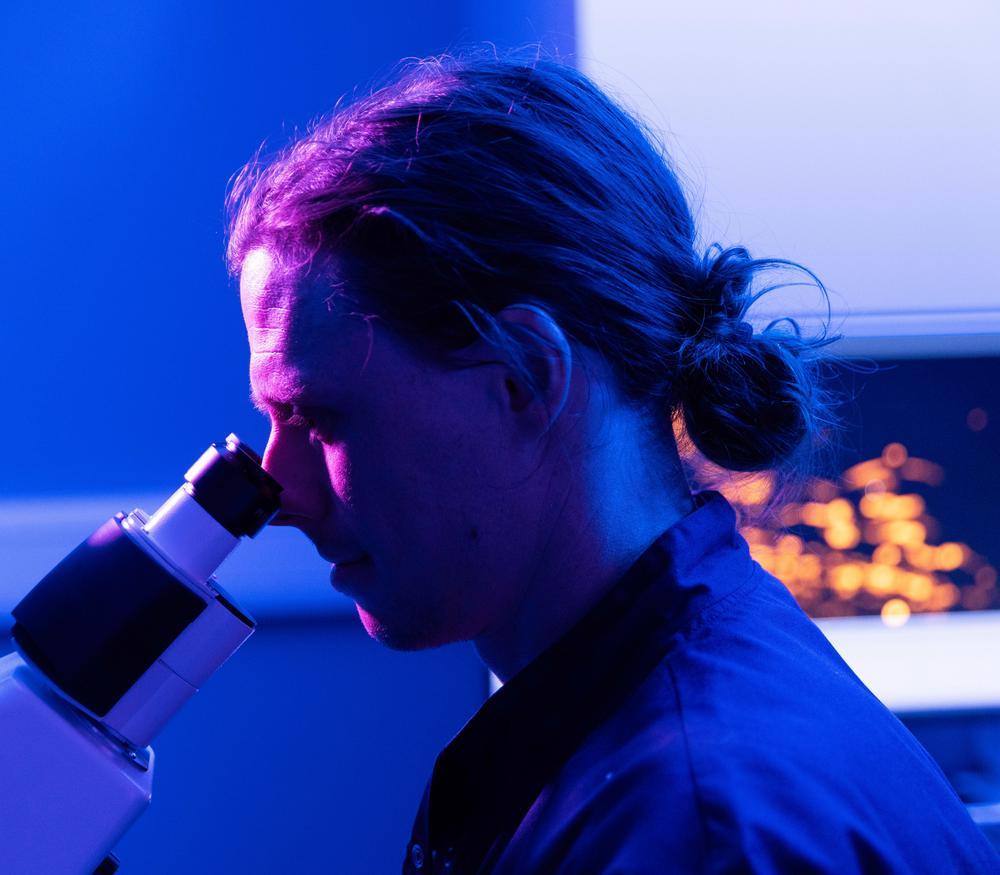 R&D Consultancy - scientist looking through microscope